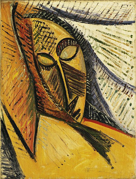 Pablo Picasso, Head of a Sleeping Woman (Study for Nude with Drapery), (sommer 1907) Pablo Picasso, Head of a Sleeping Woman (Study for Nude with Drapery), (sommer 1907)
