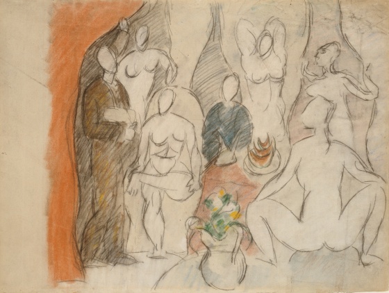 Pablo Picasso, Skisse til Les Demoiselles d`Avignon (mars /april 1907) 