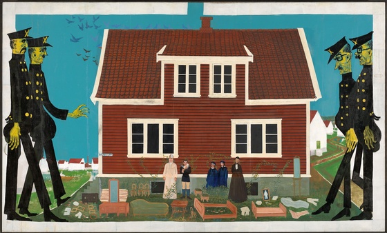 Bendik Riis: Utkastelsen, 1954, maleri © Bendik Riis / BONO. Foto: Børre Høstland / Nasjonalmuseet