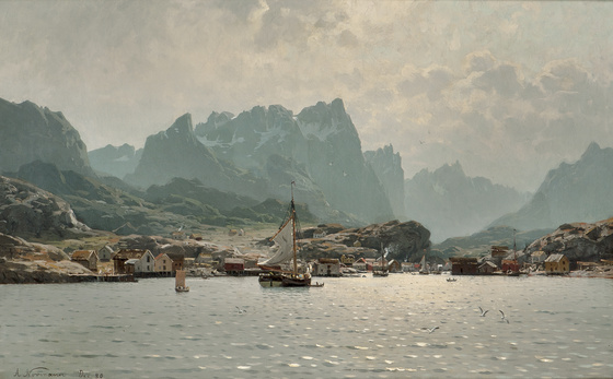 Adelsteen Normann, «Fra Reine i Lofoten», 1880