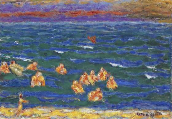 Pierre Bonnard, «Badende ved dagens slutt / Baigneurs a la fin du jour», 1945.