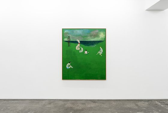 Thorbjørn Sørensen, Lurid Green III, olje på lerret, 2025. Foto: OSL contemporary